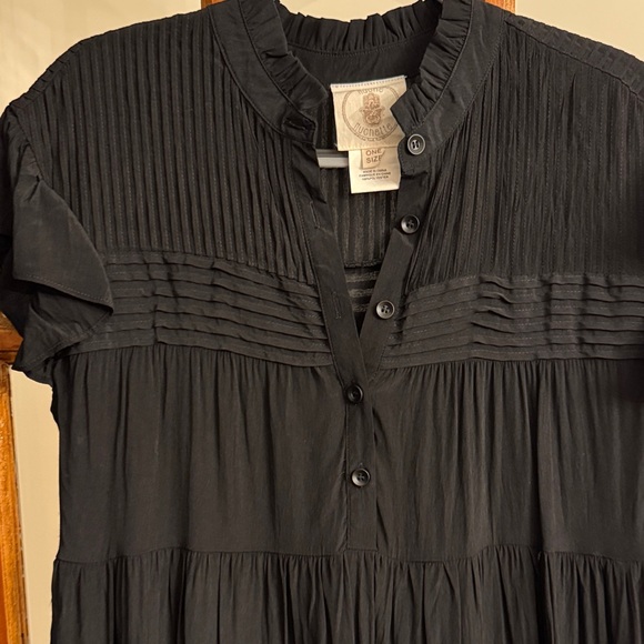 Black Ruffled Mini Dress - Picture 3 of 6